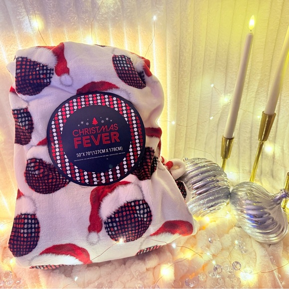 Other - Christmas Disco ball with Santa Hat Blanket